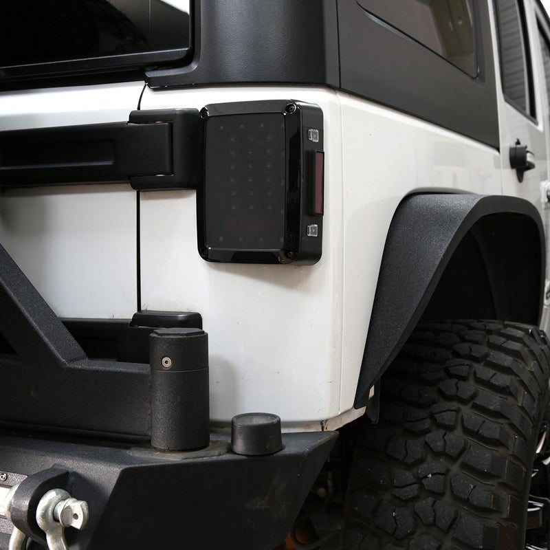 Hooke Road Wrangler Tail Light Replacement Assembly Smoked Lens w/Brake Light & Turn Signal for Jeep Wrangler JK & Wrangler Unlimited 2007-2018 - Image 4